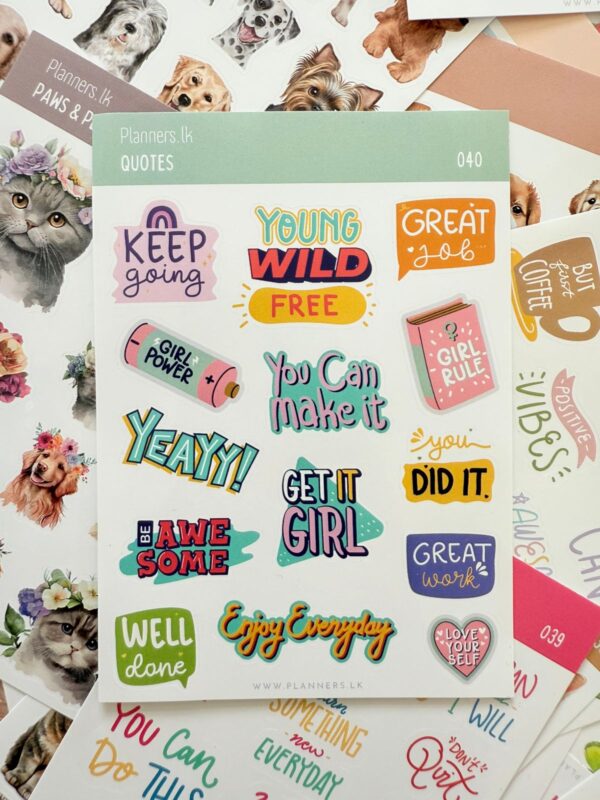 Keep Going Quotes Sticker Sheet 040