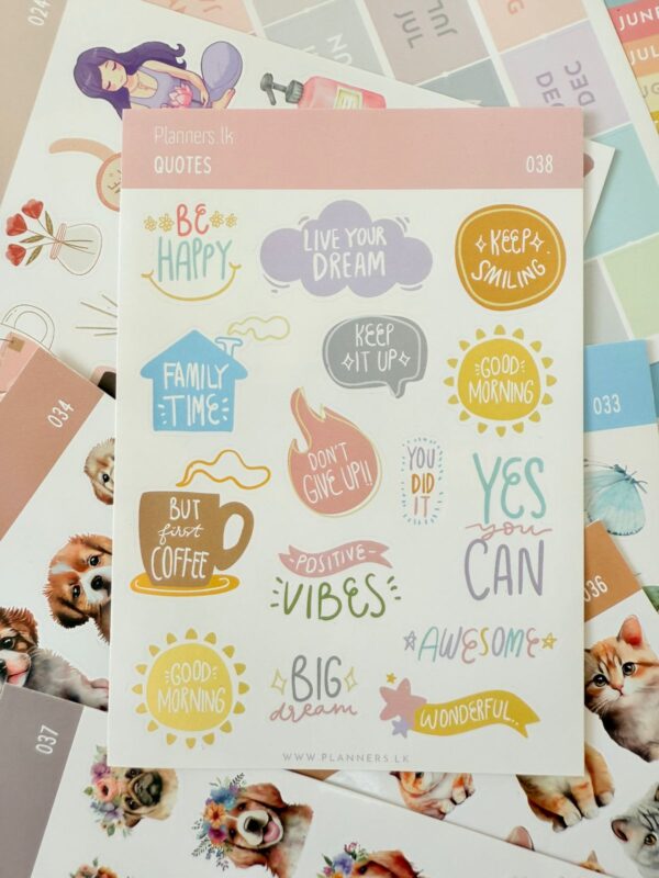 Be Happy Quotes Sticker Sheet 038